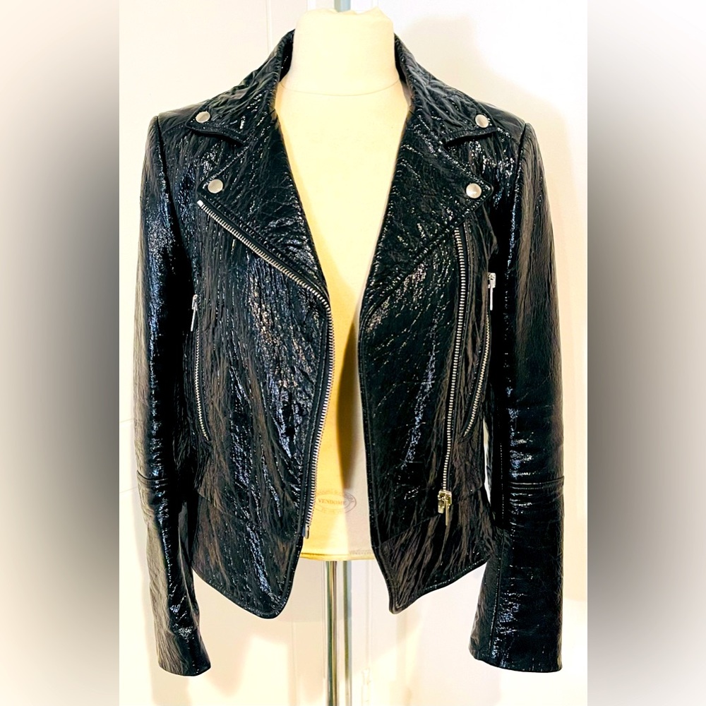Balenciaga patent leather motorcycle jacket